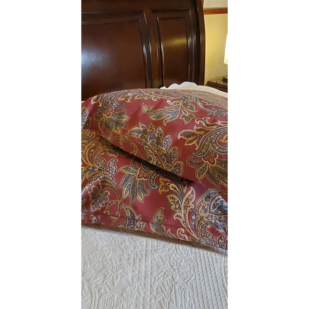 Lauren Ralph Lauren Home‎ Collection 2 pillow shams standard Maroon Teal Floral